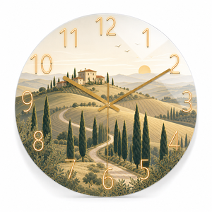 Orologio da Parete in Vetro <span class=keywords><strong>di</strong></span> Lusso Personalizzato con Stampa Artistica <span class=keywords><strong>di</strong></span> Paesaggi Naturali per Chalet e Arredamento d'Interni Ispirato alla Natura - Product Image 2