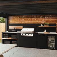 Jardin haut de gamme SS304 Cuisine extérieure en acier inoxydable Protection de l'environnement Texture métallique Patio extérieur Cuisine Cuisine