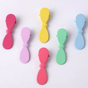 Colorful Solid <b>Bow</b> Hair <b>Clip</b> 10 Cm Duckbill <b>Clip</b> For Daily Use Plastic Resin Unisex Headdress - Product Image 3