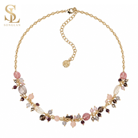Ensemble collier à franges perlées et boucles d'oreilles pendantes style sicilien, bijoux à pampilles dorées pour femmes