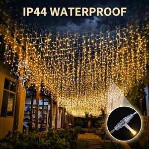 Solar Waterproof Indoor/<strong>Outdoor</strong> 120LEDs Icicle <strong>Lights</strong> Warm <strong>White</strong> Christmas Holiday Roof Decoration IP44 Rated for Parties Events - Product Image 3