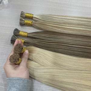 Capelli Umani Europei di Visone, Colore Piano, Doppia Trama, Estensioni I-Tip, Megahair, Capelli Naturali con Colori Diversi - Product Image 3