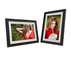 IPS Touch Screen Cloud Wooden Frame 10.1 inch Digital Photo Frame with 16GB Storage Free Flow