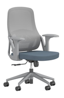 Chaise de bureau moderne à dossier moyen, chaise avec coussin en mesh respirant, chaise de bureau mobile