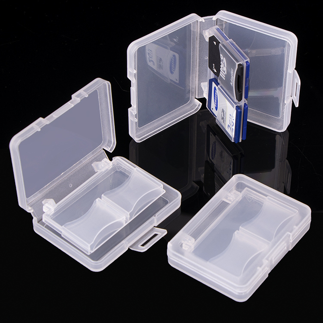 SUNSHING Bulk Clear SD Card Cover Plastic Micro SD Card Case Memory Card Holder for 8SD SDXC SDHC TF CF Compact Flash Jewel Case