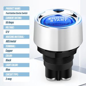 12V 50A momentary bắt đầu chuyển đổi, động cơ bắt đầu đẩy nút đánh lửa chuyển đổi với màu xanh LED cho xe ô tô - Product Image 6