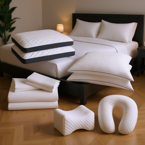 Set di Biancheria da Letto Premium Comfort, Misura Cal King, 12 Pezzi, 400TC, Set di Lenzuola e Federe in Poliestere, per Uso Domestico, Tutte le Stagioni, Stile Semplice - Product Image 2
