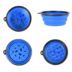 Оптовая продажа, переносная Складная Силиконовая миска для кормления собак - Product Image 3