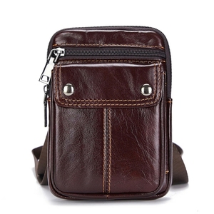 Conception personnalisée LOGO sac à bandoulière de voyage pour hommes sac à bandoulière en cuir véritable multifonction sac de taille sac à bandoulière en cuir véritable - Product Image 1