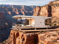 Maison capsule spatiale moderne de 20 pieds, conception de fondation stable, résistante à la corrosion, livraison mondiale