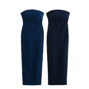 Denim Dress - Denim Party Dress - Mini Sleeveless Style