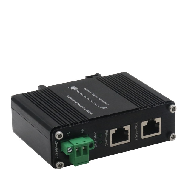 Factory Wholesale Industrial Gigabit PoE++ Injector 48V PoE for IP Cameras Wireless Access Points and Ethernet Networks