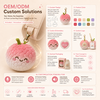 Peluche IA Lychee Mignonne en Polyester Ultra Doux, Coussin de Dessin Animé avec Rembourrage en Coton PP, 10 cm, Cadeau de Collection pour Enfants et Fans, Étiquette XDT
