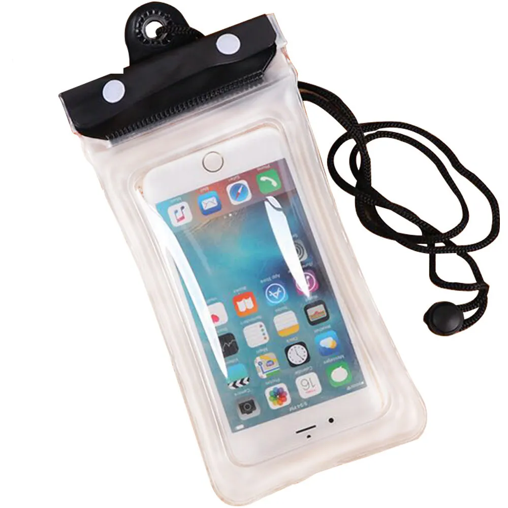 Divtop Universal PVC Cover Dry Bag Waterproof Cell Phone Case for Swimming Universal Water Proof Dry Bag Case with Neck Lanyard