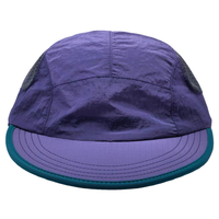 Topi Baseball 5 Panel Custom, Topi Snapback Gorras Ringan Bahan Nilon Kerut, Cocok untuk Olahraga Luar Ruangan, Pinggiran Warna Teal Kontras