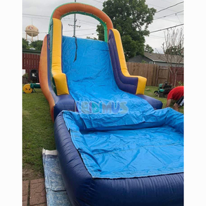 Toboggan aquatique gonflable géant avec deux pistes et une grande piscine à éclaboussures - PVC robuste pour le plaisir estival en plein air - Product Image 5