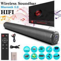 Barres de son pour TV avec FM, haut-parleur sans fil Barre de son Home Cinéma Système de son surround Carte TF/Aux/Connexion RCA Barre de son