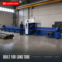 Mesin Pemotong Pipa Laser Fiber CNC Leadhan Laser Three Chuck 6000W 12000W untuk Pemotongan Otomatis Pipa Baja Bulat dan Persegi 12m