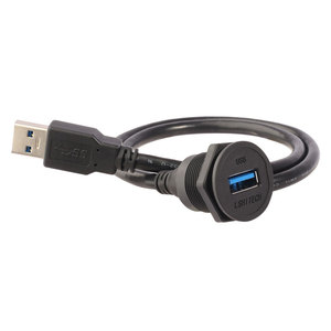Connecteur femelle USB 3.0 <span class=keywords><strong>M22</strong></span> avec câble d'extension, contacts en cuivre, boîtier en nylon - Product Image 2