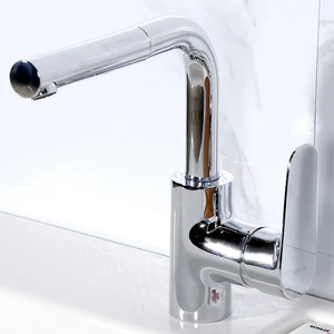 Modern Single-Handle Single-Hole Pull-Out Chrome-Plated Bathroom for Hot Cold Water Model 20710 - Product Image 5