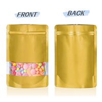 Sachets Doypack Personnalisés Colorés en Plastique Givré et Feuille d'Aluminium Mylar avec Fermeture Ziplock et Fenêtre Mate pour Emballage Alimentaire, Noix et Snacks