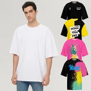 Uomo T-Shirt Uomo Herren Streetwear High Quality Drop Shoulder Printed Blank Oversized White Custom Tshirt T Shirt