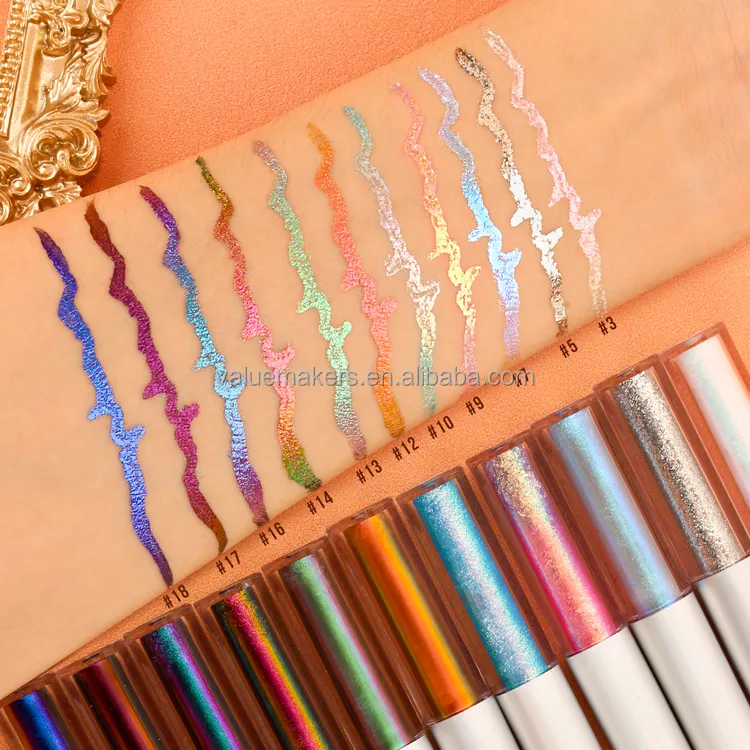 Eyeliner Multichrome Eyeliner Longue Durée Imperméable Shimmer Colorful Cameleon Eyeliner Crayon Glitter Liquid Eyeliner