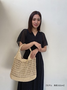 Women's Eco-friendly Paper <b>Straw</b> Mesh Handbag Hollow Crochet Woven Tote <b>Bag</b> with Liner Summer Beach Shoulder Handbag - Product Image 6