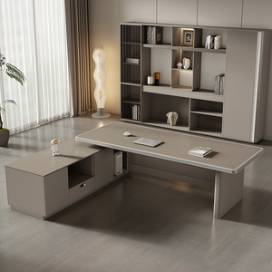 Escritorio de Oficina en Forma de L de Madera de Alta Calidad, Estilo Moderno y Lujoso para Jefe/CEO, Muebles de Oficina de Lujo - Product Image 2