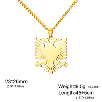Collier Pendentif Aigle Albanais Tendance pour Femme et Homme, Couleur Or/Argent, Bijoux en Acier Inoxydable pour Fête, Fiançailles, Anniversaire, Cadeaux