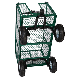 Chariot de jardin en maille verte, avec Structure en métal, à 4 roues, camion à main, 350KG, livraison gratuite - Product Image 5