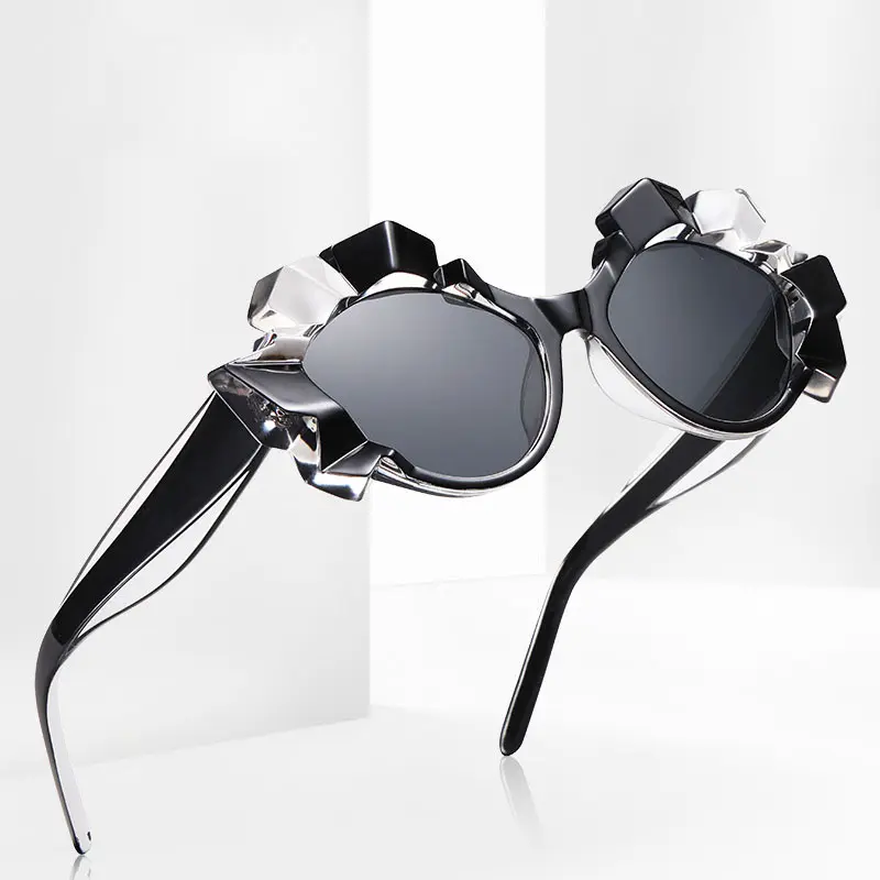 Fashion Luxury Polygonal Sun Glasses Irregular Anti-UV Protection Women Men Fashion Cat Eye Sunglasses