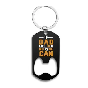 Ywganggu Stainless Steel Custom Logo Uv Printing Beer Bottle Opener Keychain Personalize Metal Key Chains Gift For Dad