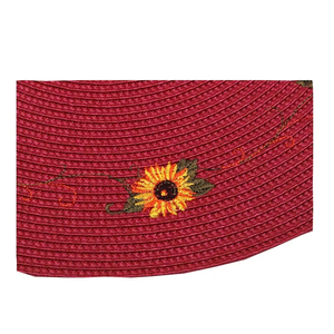 Christmas Sunflower Classic Eco-Friendly PP <b>Plastic</b> Round Woven 4-Piece Placemat Set for <b>Table</b> Decor EM45 Round Placemat EM45 - Product Image 2