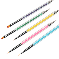 BQAN – stylo Double tête pour peinture Gel UV, dessin acrylique, brosse à ongles, Nail Art, Point, Point, stylo, 5 pièces, Kit d'outils de manucure