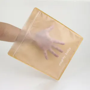 사용자 정의 인쇄 하이 퀄리티 의류 포장 지퍼 가방 크래프트 종이 의류 가방 투명 전면 창