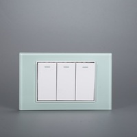 118mm US Standard panneau de verre interrupteur mural 1gang 2gang 3gang 4gang applique murale interrupteurs électriques évalué 16A