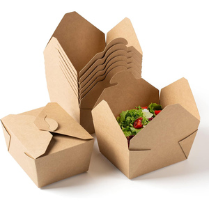 Conteneur alimentaire jetable en papier kraft biodégradable et recyclable, fermeture magnétique pour sushi, nouilles, déjeuner, boîte bento - Product Image 1