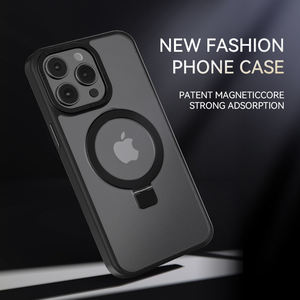 Coque magnétique en gros avec support invisible pour <span class=keywords><strong>iPhone</strong></span> 15 14 13 pro max coque de téléphone magnétique mince antichoc avec support de bague - Product Image 5