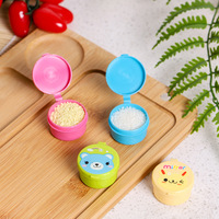 Mini-récipient à sauce de dessin animé, boîte de service alimentaire en plastique mignonne pour collations, petit format