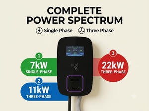 Estación de Carga Rápida para Vehículos Eléctricos Universal de 7kW, 11kW, 22kW, Tipo 1, Tipo 2, GBT, para el Mercado - Product Image 2