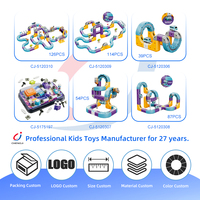 Juguete Educativo de Bloques Magnéticos Chengji, Kit de Construcción de Vías Magnéticas de Plástico, Colorido y con Dibujos Animados