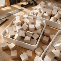 Blocs de construction en bois de paulownia massif, naturels, en forme de cube, plusieurs spécifications disponibles