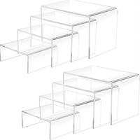 Support de table transparent à 3 niveaux, étagères de présentation en acrylique pour figurines, étagères de présentation à étages, porte-parfum, supports à cupcakes
