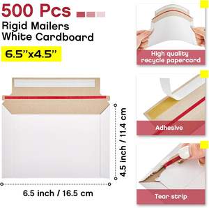 Enveloppes rigides pour envoi de photos avec adhésif, enveloppes d'expédition en carton pour documents (6,5 x 4,5 pouces, blanc) - Product Image 2
