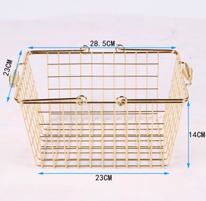 Lưới kim loại dây mua sắm giỏ với hai xử lý thực hiện mua sắm giỏ Chrome giỏ cho các cửa hàng - Product Image 5