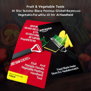 Pelapatate a lama fissa con lama in acciaio inossidabile e manico nero per sbucciare frutta e verdura, strumento manuale portatile - Product Image 3