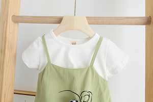 Vestido de Verano para Niña, Diseño de Princesa, Color Verde y Naranja, Antiencogimiento, con Estampado Adorable, Nuevo, al Mejor Precio - Product Image 6