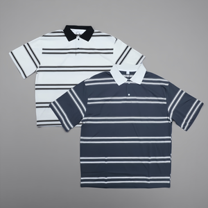 Camisas Polo Personalizadas de Alta Calidad, 220gsm, Mezcla de Algodón y Poliéster, Clásicas, Casuales Elegantes, a Rayas, de Manga Corta, con Botones, para Hombre - Product Image 1