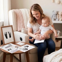 3 Paket Kit Cetak Tangan dan Kaki Bayi Tanpa Tinta dengan Bingkai Foto Kartu Pencapaian Bayi Hadiah Kenang-kenangan Bayi Baru Lahir